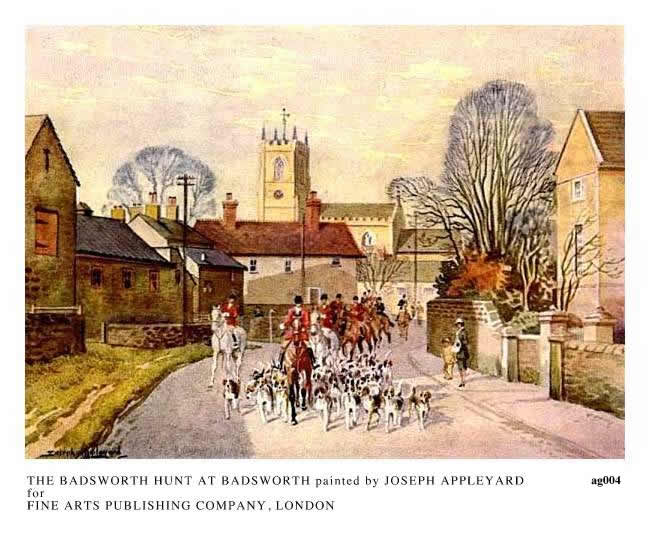 THE BADSWORTH HUNT AT BADSWORTH painted by JOSEPH APPLEYARD