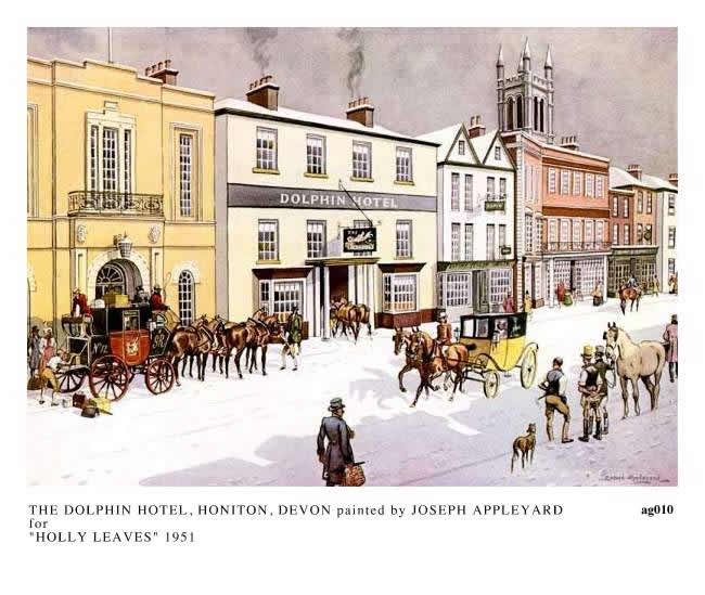 THE DOLPHIN HOTEL, HONITON, DEVON painted by JOSEPH APPLEYARD