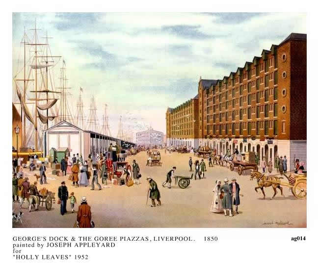 GEORGE'S DOCK & THE GOREE PIAZZAS, LIVERPOOL painted by JOSEPH APPLEYARD