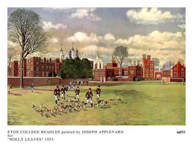 ETON COLLEGE BEAGLES painted by JOSEPH APPLEYARD