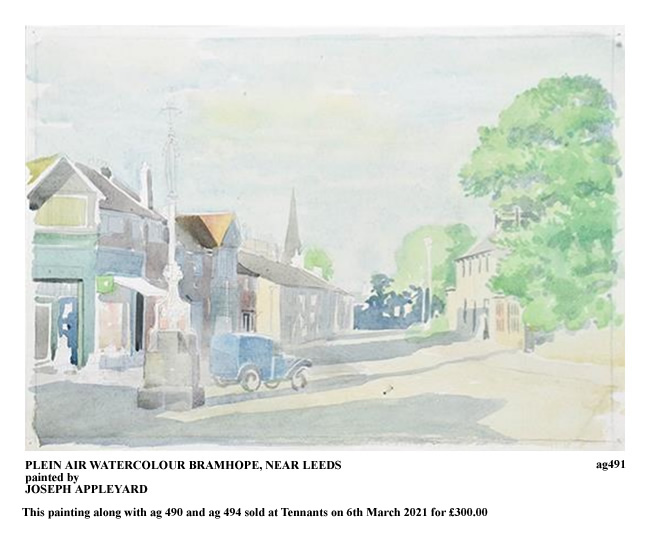 PLEIH AIR WATERCOLOUR BRAMHOPE, NEAR LEEDS painted by JOSEPH APPLEYARD