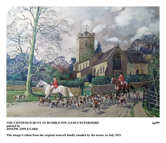 THE COTSWOLD HUNT AT DUMBLETON, GLOUCESTERSHIRE painted by JOSEPH APPLEYARD