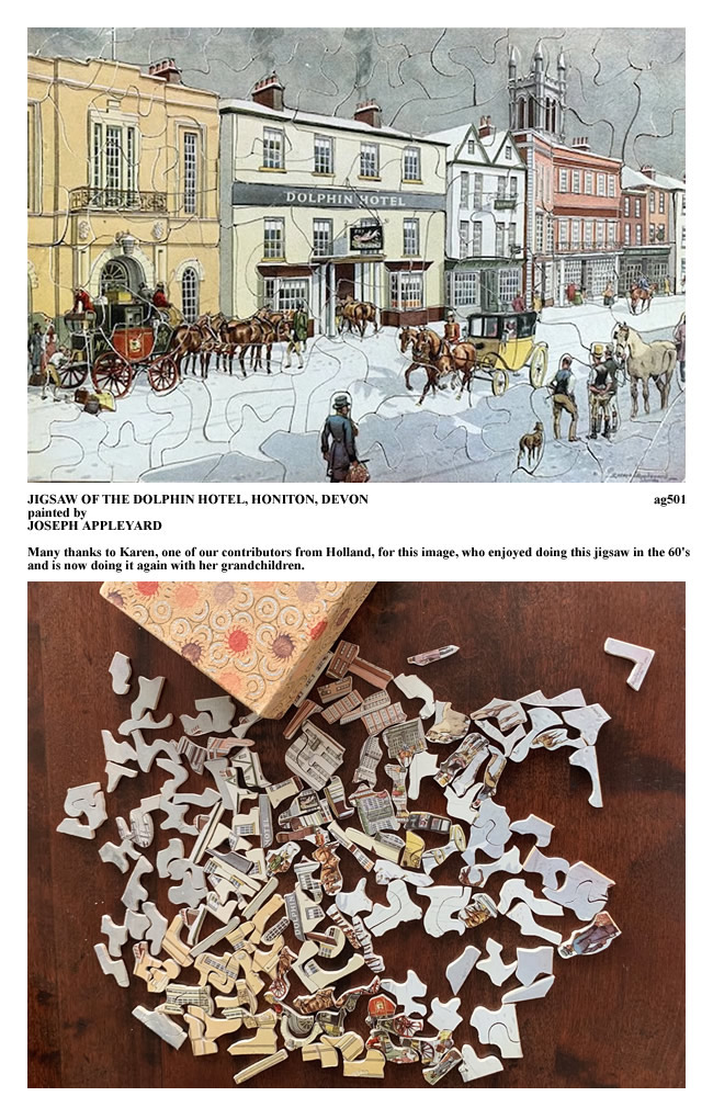 JIGSAW OF THE DOLPHIN HOTEL, HONITON, DEVON painted by JOSEPH APPLEYARD