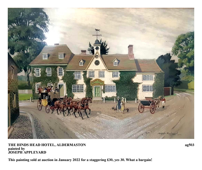 THE HINDS HEAD HOTEL, ALDERMASTON painted by JOSEPH APPLEYARD