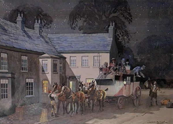 THE GREYHOUND, FERRYBRIDGE painted by JOSEPH APPLEYARD