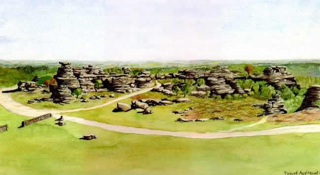 BRIMHAM ROCKS painted by DAVID APPLEYARD