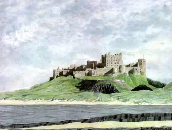 BAMBUGH CASTLE, NORTHUMBERLAND painted by DAVID APPLEYARD